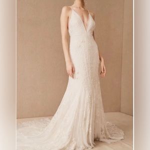Anthropologie BHLDN Lace Wedding Gown Veronique